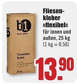 Fliesenkleber „flexibel“ für innen und außen, 25 kg (1 kg = 0.56)