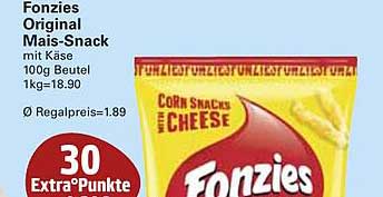 Fonzies Original Mais-Snack mit Käse 100g Beutel