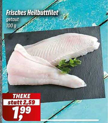 Frisches Heilbuttfilet getaut 100 g