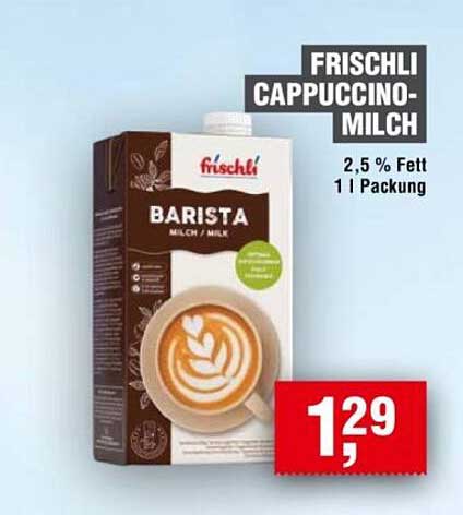 Frischli Cappuccino-Milch 2,5 % Fett 1 l Packung