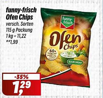 funny-frisch Ofen Chips versch. Sorten 115 g Packung 1 kg = 11,22