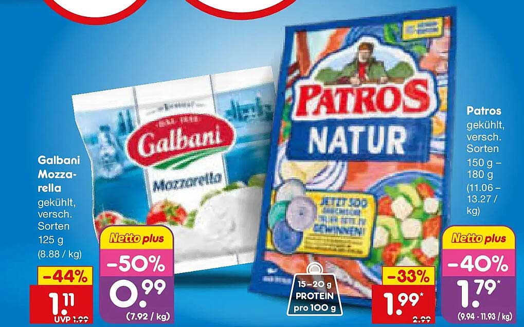 Galbani Mozzarella, gekühlt, versch. Sorten 125 g (8.88 / kg)