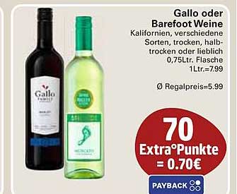 Gallo oder Barefoot Weine