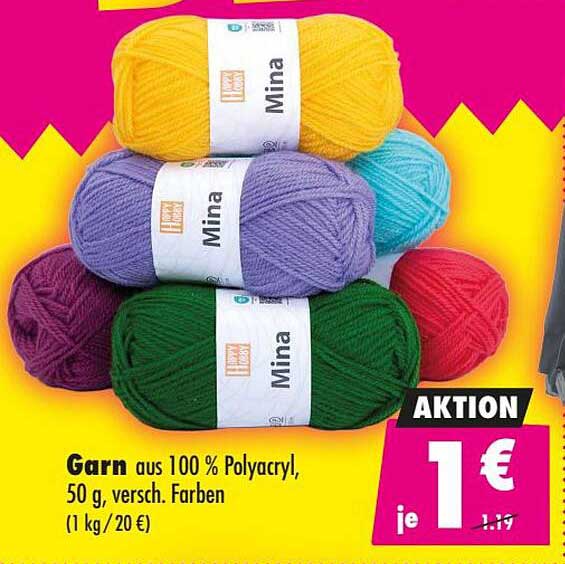Garn aus 100 % Polyacryl, 50 g, versch. Farben