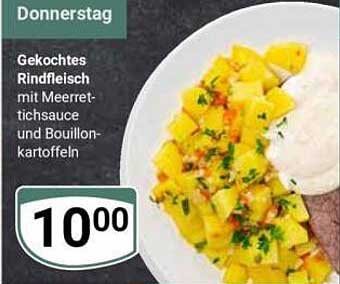 Gekochtes Rindfleisch mit Meerrettichsauce und Bouillonkartoffeln