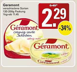 Géramont verschiedene Sorten 130-200g Packung 1kg=ab 11,45