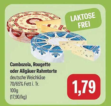 Gorgonzola, Rougette oder Allgäuer Rahmtorte