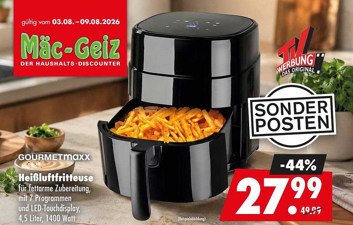GOURMETmaxx Heißluftfritteuse