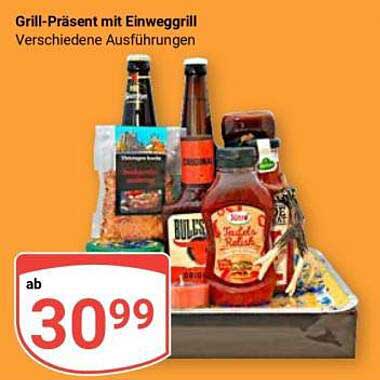 Grill-Präsent mit Einwegggrill