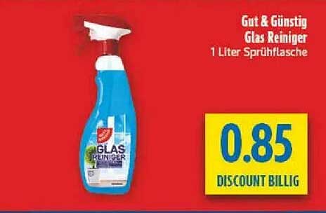 Gut & Günstig Glas Reiniger 1 Liter Sprühflasche