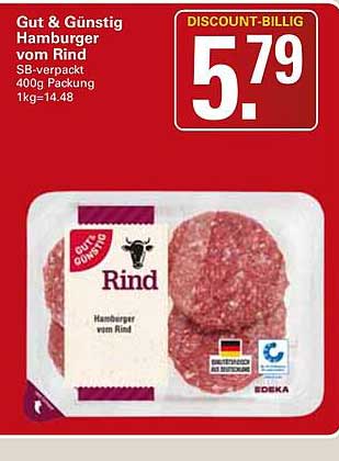 Gut & Günstig Hamburger vom Rind