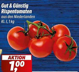 Gut & Günstig Rispentomaten aus den Niederlanden Kl. I 1 kg