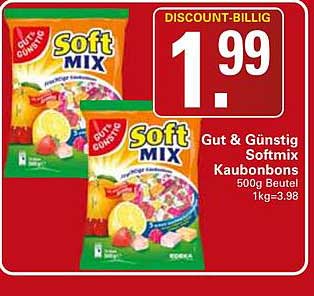 Gut & Günstig Softmix Kaubonbons 500g Beutel