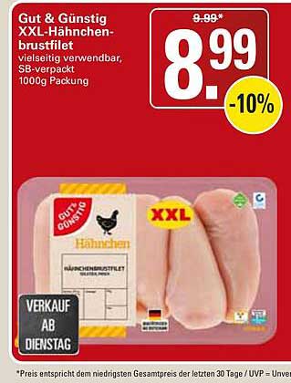 Gut & Günstig XXL-Hähnchenbrustfilet