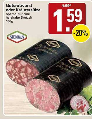 Gutsrotwurst oder Kräuterleberwurst