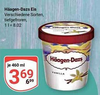 Häagen-Dazs Eis Verschiedene Sorten, tiefgefroren, 1 l = 8.02