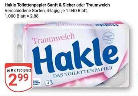 Hakle Toilettenpapier Sanft & Sicher oder Traumweich