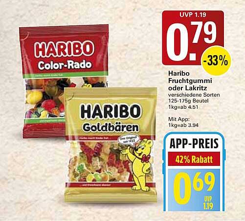 Haribo Fruchtgummi oder Lakritz