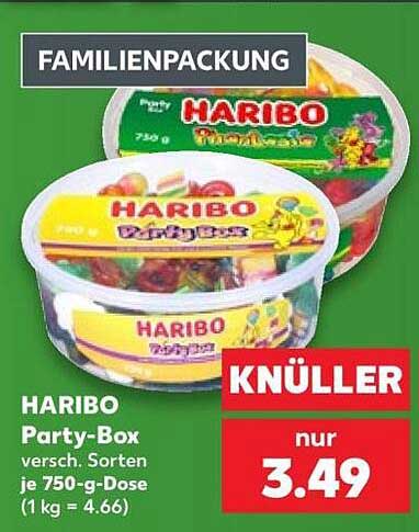 HARIBO Party-Box versch. Sorten je 750-g-Dose (1 kg = 4.66)