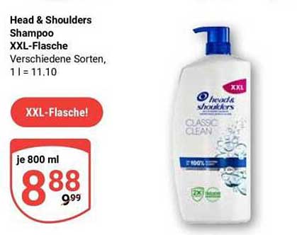 Head & Shoulders Shampoo XXL-Flasche Verschiedene Sorten, 1 l = 11.10