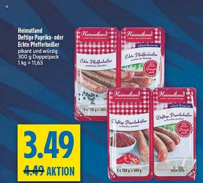 Heimland Deftige Paprika- oder Echte Pfefferbeißer pikant und würzig 300 g Doppelpack 1 kg = 11,63