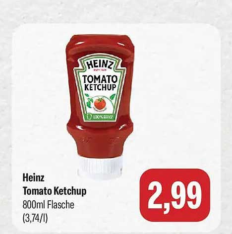 Heinz Tomato Ketchup 800ml Flasche (3,74/l)