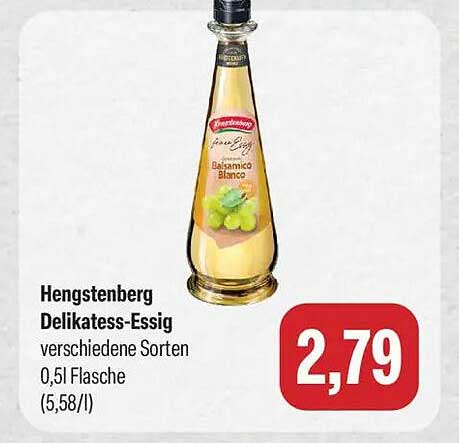 Hengstenberg Delikატess-Essig verschiedene Sorten 0,5l Flasche (5,58/l)