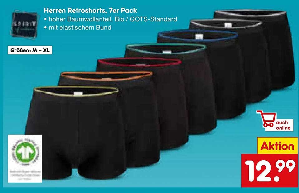Herren Retroshorts, 7er Pack