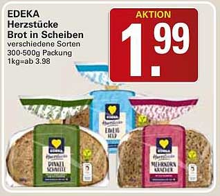 Herzstücke Brot in Scheiben verschiedene Sorten 300-500g Packung 1kg=ab 3,98