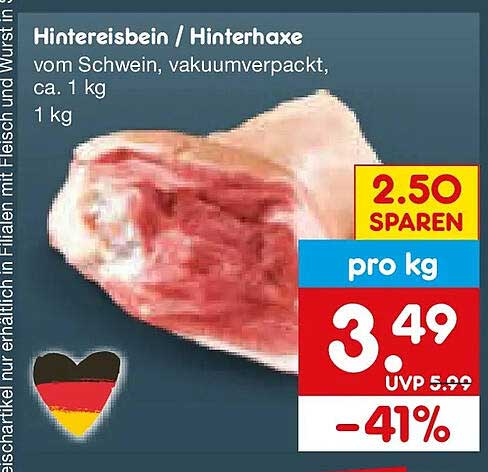 Hintereisbein / Hinterhaxe vom Schwein, vakuumverpackt, ca. 1 kg