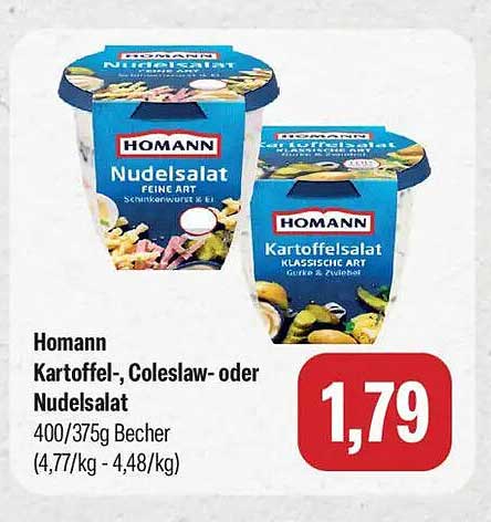 Homann Kartoffel-, Coleslaw- oder Nudelsalat