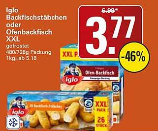 Iglo Backfischstäbchen oder Ofenbackfisch XXL