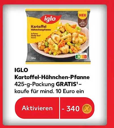 IGLO Kartoffel-Hähnchen-Pfanne 425-g-Packung GRATIS¹ – kaufe für mind. 10 Euro ein