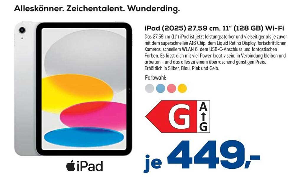 iPad (2025) 27,59 cm, 11" (128 GB) Wi-Fi