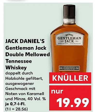 JACK DANIEL'S Gentleman Jack Double Mellowed Tennessee Whiskey