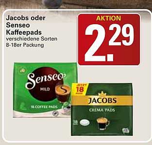 Jacobs oder Senseo Kaffeepads verschiedene Sorten 8-18er Packung