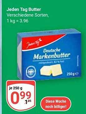 Jeden Tag Butter Verschiedene Sorten, 1 kg = 3,96