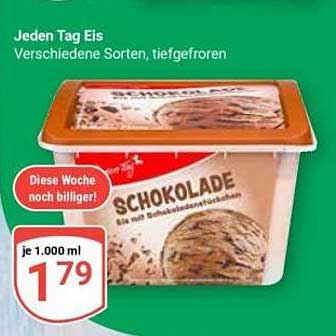 Jeden Tag Eis Verschiedene Sorten, tiefgefroren SCHOKOLADE