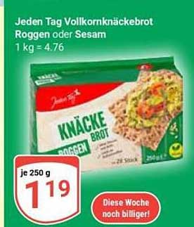 Jeden Tag Vollkornknäckebrot Roggen oder Sesam