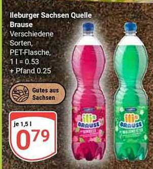 Jeverburger Sachsen Quelle Brause Verschiedene Sorten, PET-Flasche, 1 l = 0.53 + Pfand 0.25