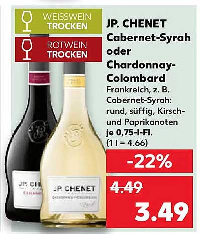 JP. CHENET Cabernet-Syrah oder Chardonnay-Colombard