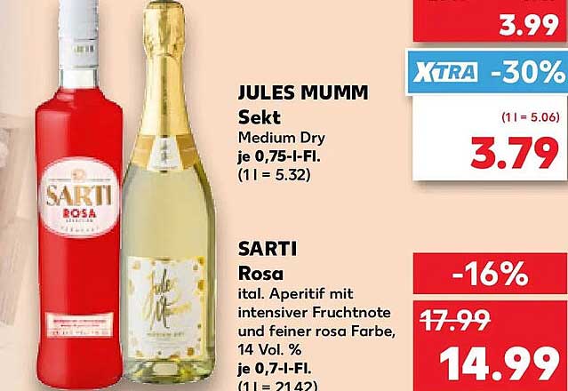 JULES MUMM Sekt Medium Dry je 0,75-l-Fl.