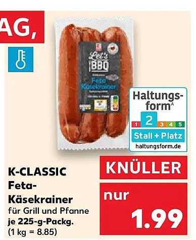 K-CLASSIC Feta-Käsekreiner für Grill und Pfanne je 225-g-Packg. (1 kg = 8.85)
