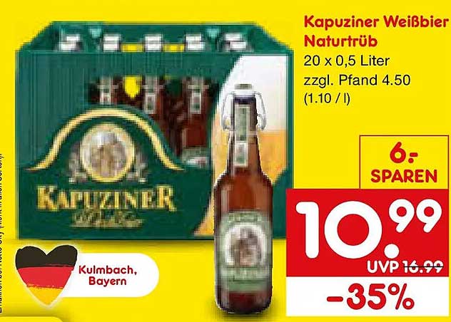 Kapuziner Weißbier Naturtrüb