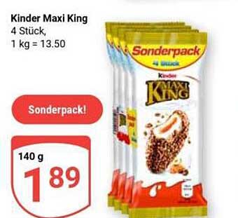 Kinder Maxi King 4 Stück 1 kg = 13.50 Sonderpack!