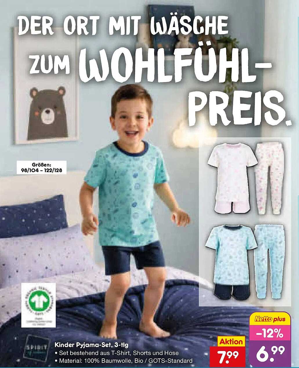Kinder Pyjama-Set, 3-tlg