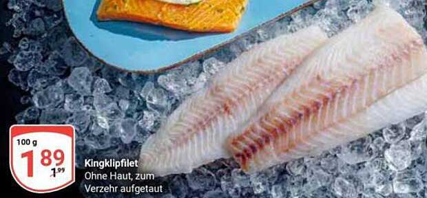 Kingklipfilet Ohne Haut, zum Verzehr aufgetaut