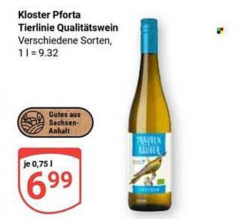 Kloster Pforta Tierlinie Qualitätswein Verschiedene Sorten, 1 l = 9.32