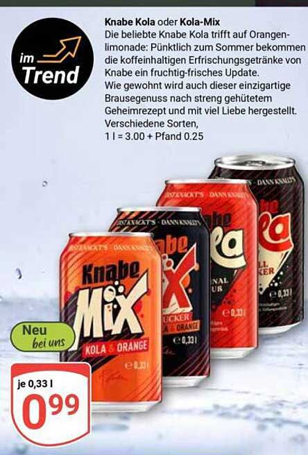 Knabe Kola oder Kola-Mix