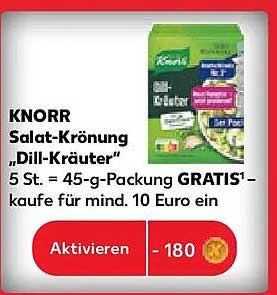 KNORR Salat-Krönung „Dill-Kräuter“ 5 St. = 45-g-Packung GRATIS! – kaufe für mind. 10 Euro ein